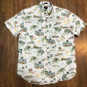 J Crew Hawaiian Vacation Button Pocket Tee Shirt